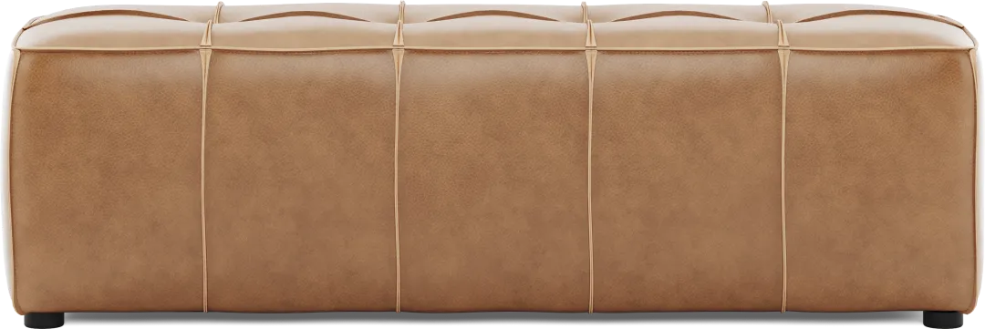 Giselle Camel Brown Leather Bench