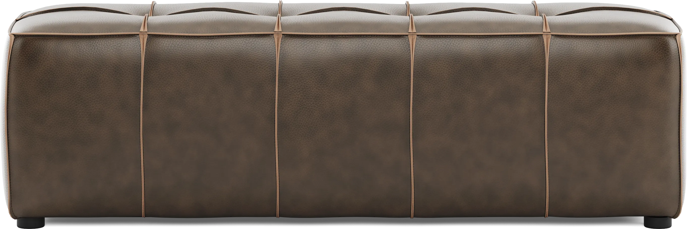 Giselle Chocolate Leather Bench - Thumbnail - Image 1