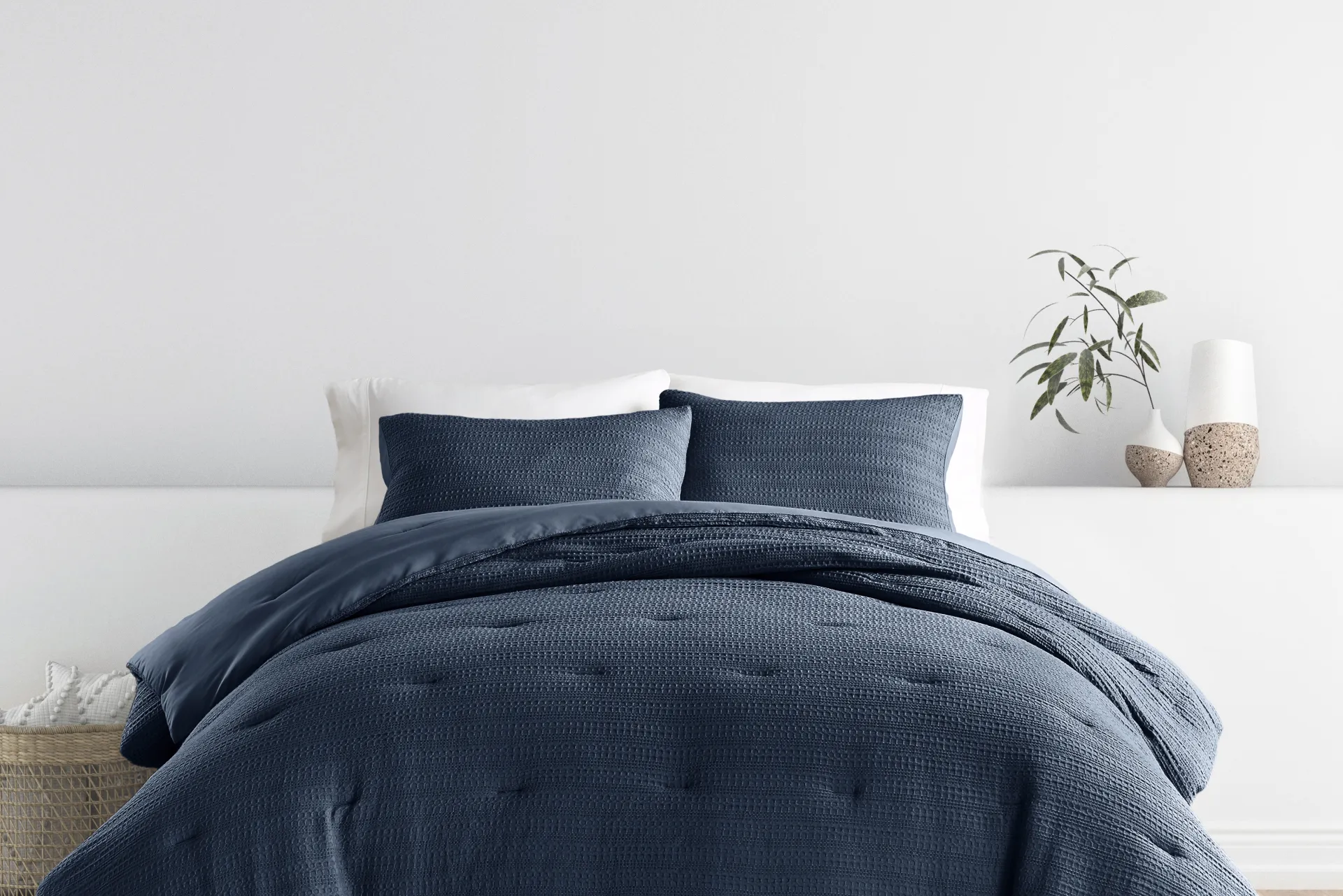 Hoplily Navy 2pc Twin Comforter Set - Image 1