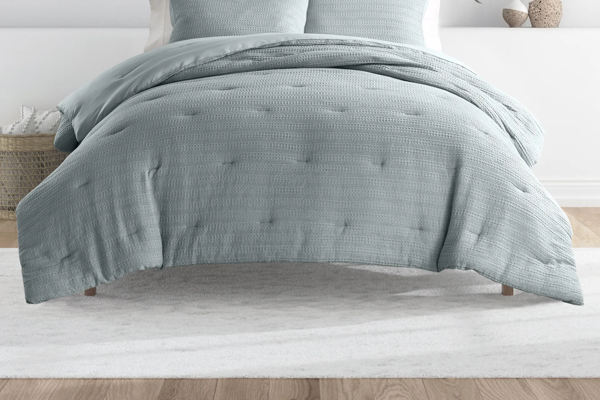 Hoplily Light Blue 3pc Queen Comforter Set - Image 2