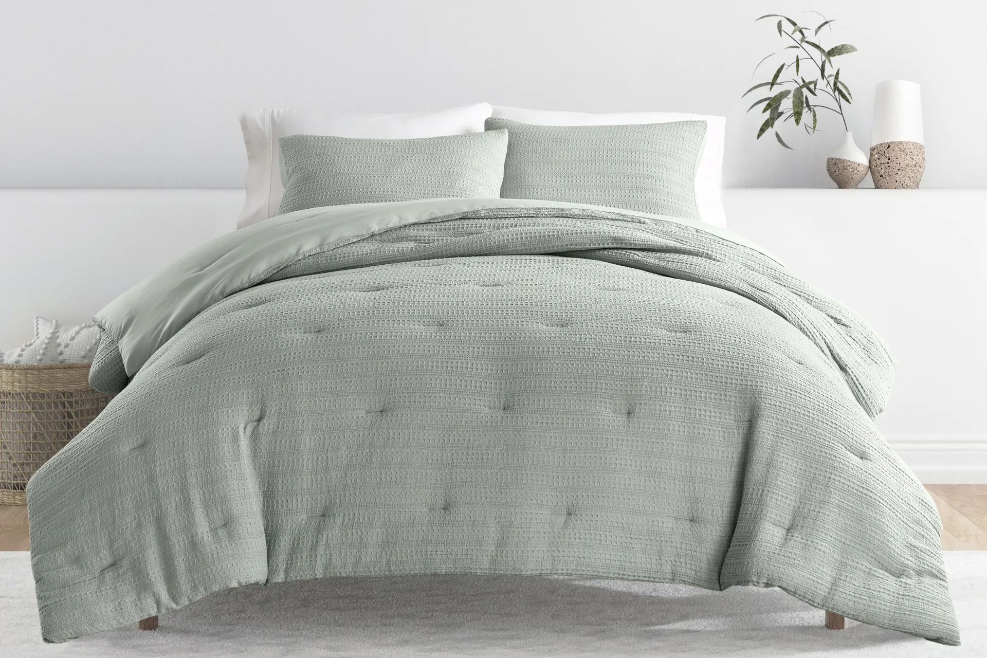 Hoplily Sage 3pc Queen Comforter Set - Image 1