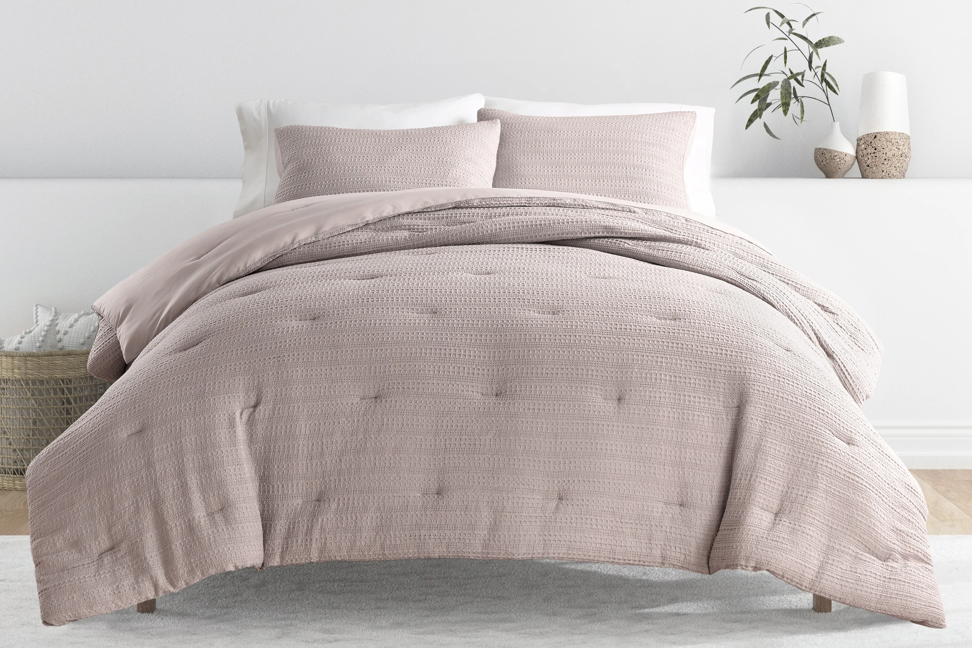 Hoplily Mauve 3pc King Comforter Set - Thumbnail - Image 2