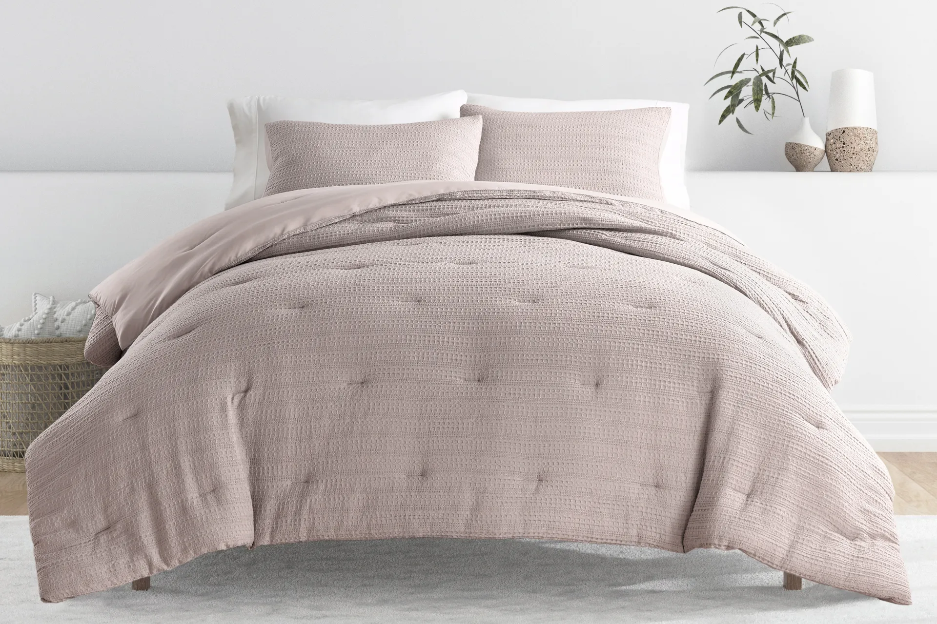 Hoplily Mauve 3pc King Comforter Set - Image 2