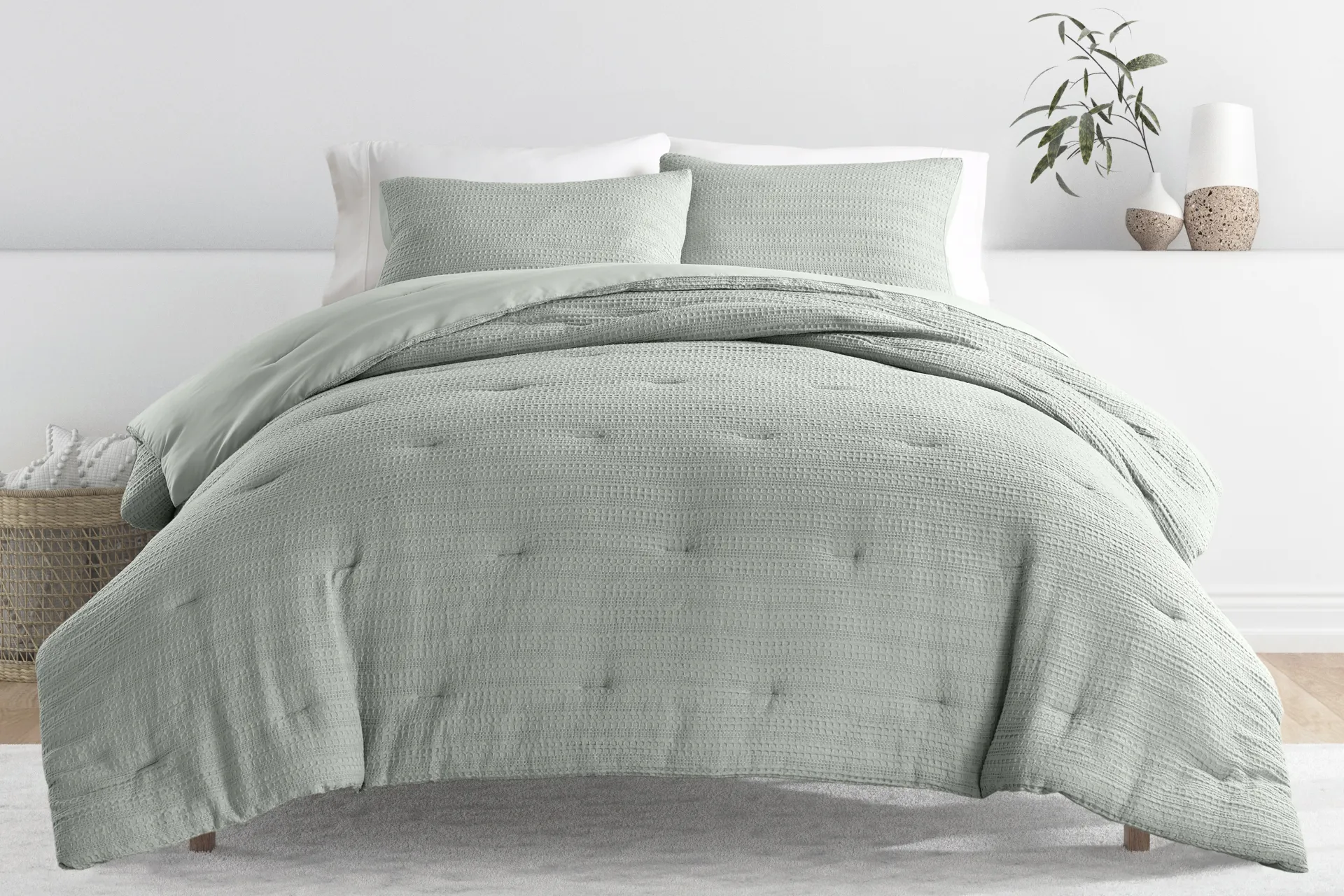 Hoplily Sage 3pc King Comforter Set - Image 1