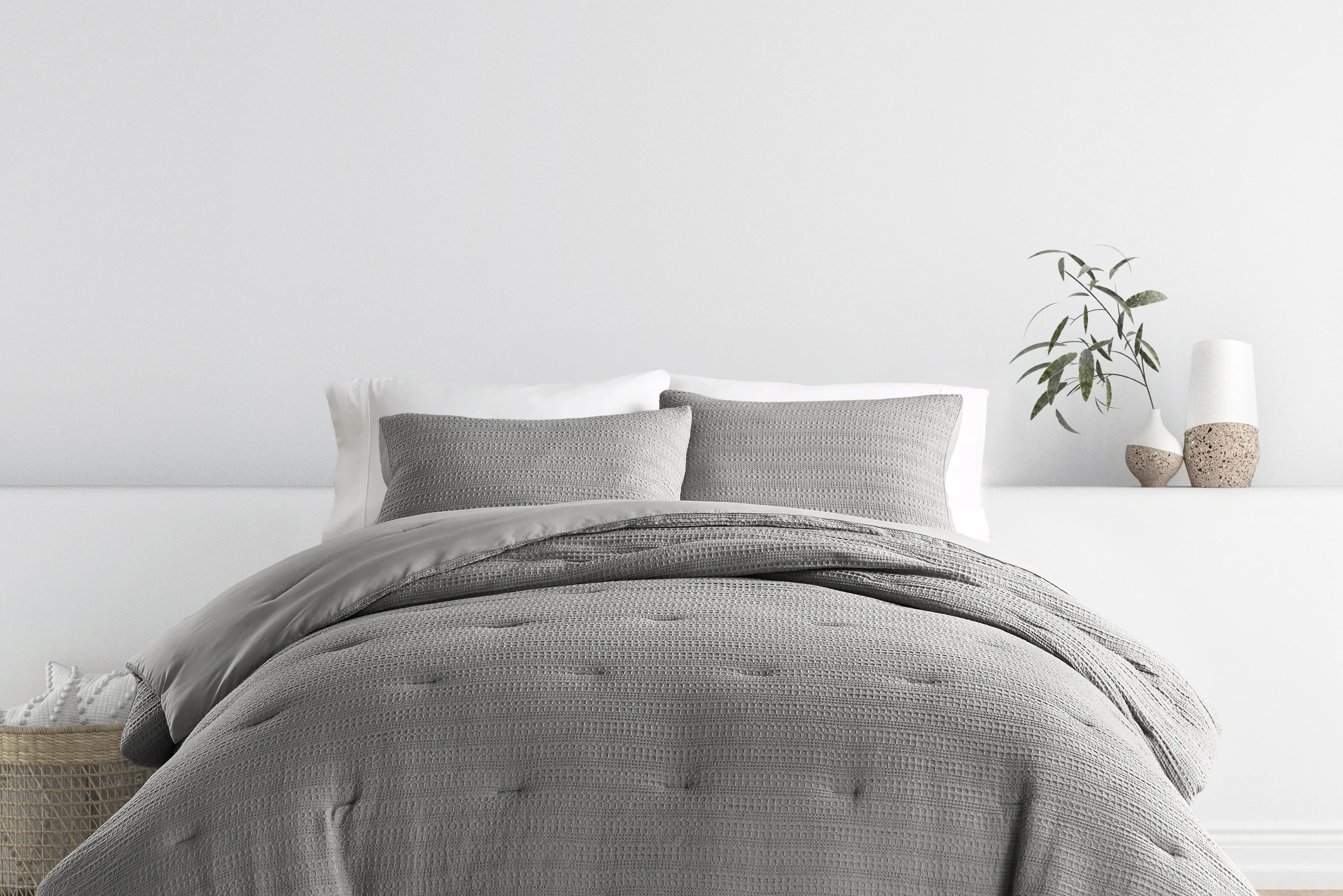 Hoplily Gray 3pc King Comforter Set - Thumbnail - Image 2