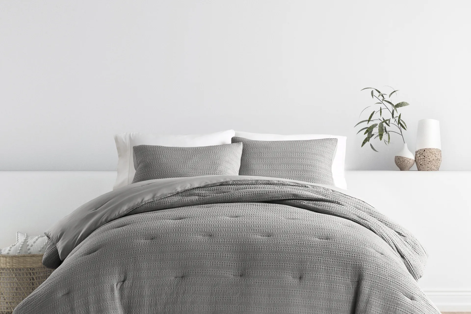 Hoplily Gray 3pc King Comforter Set - Image 2