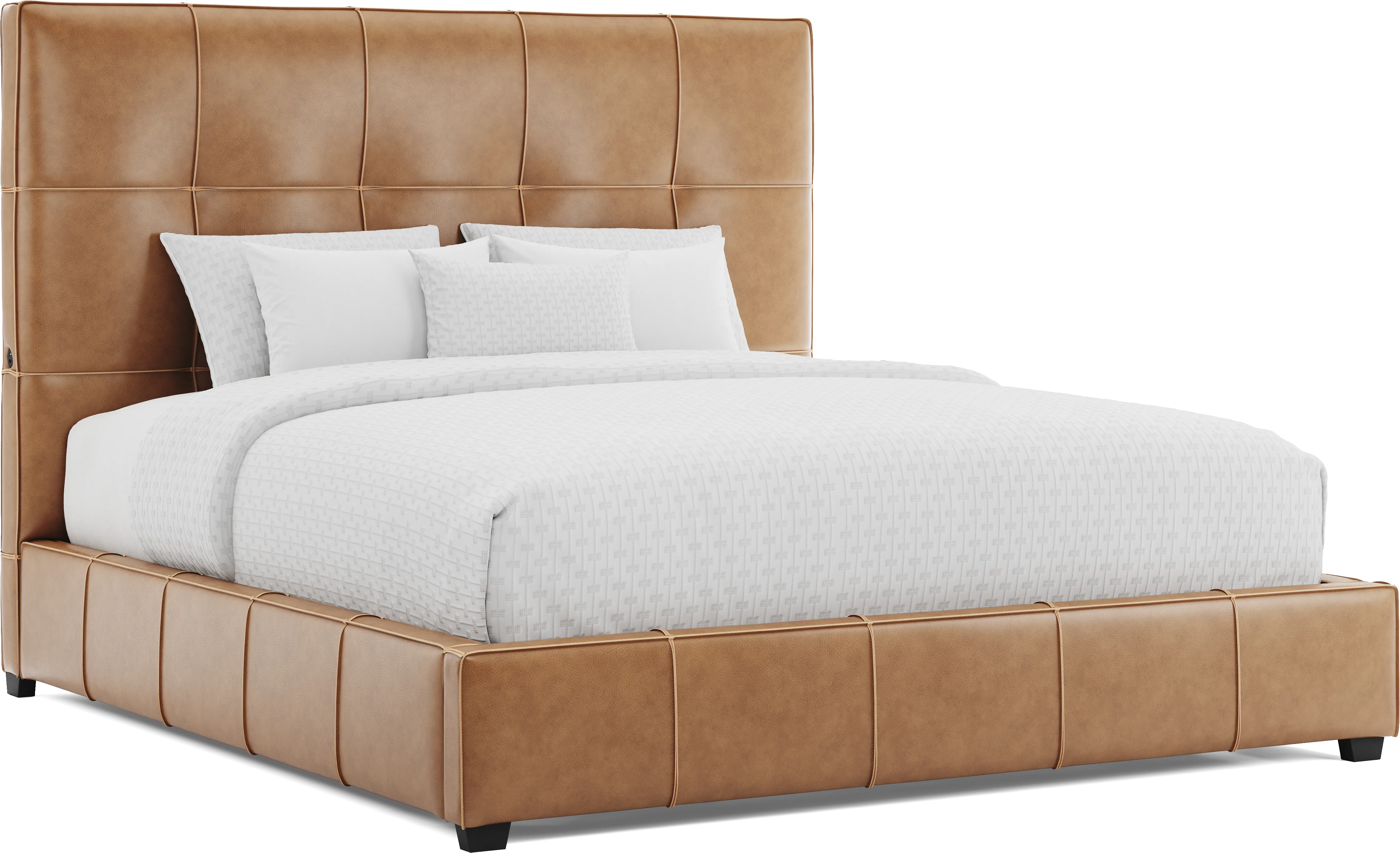 Cindy Crawford Home Kailey Park Oak 5pc Bedroom with Giselle Camel King Upholstered Bed - Thumbnail - Image 2