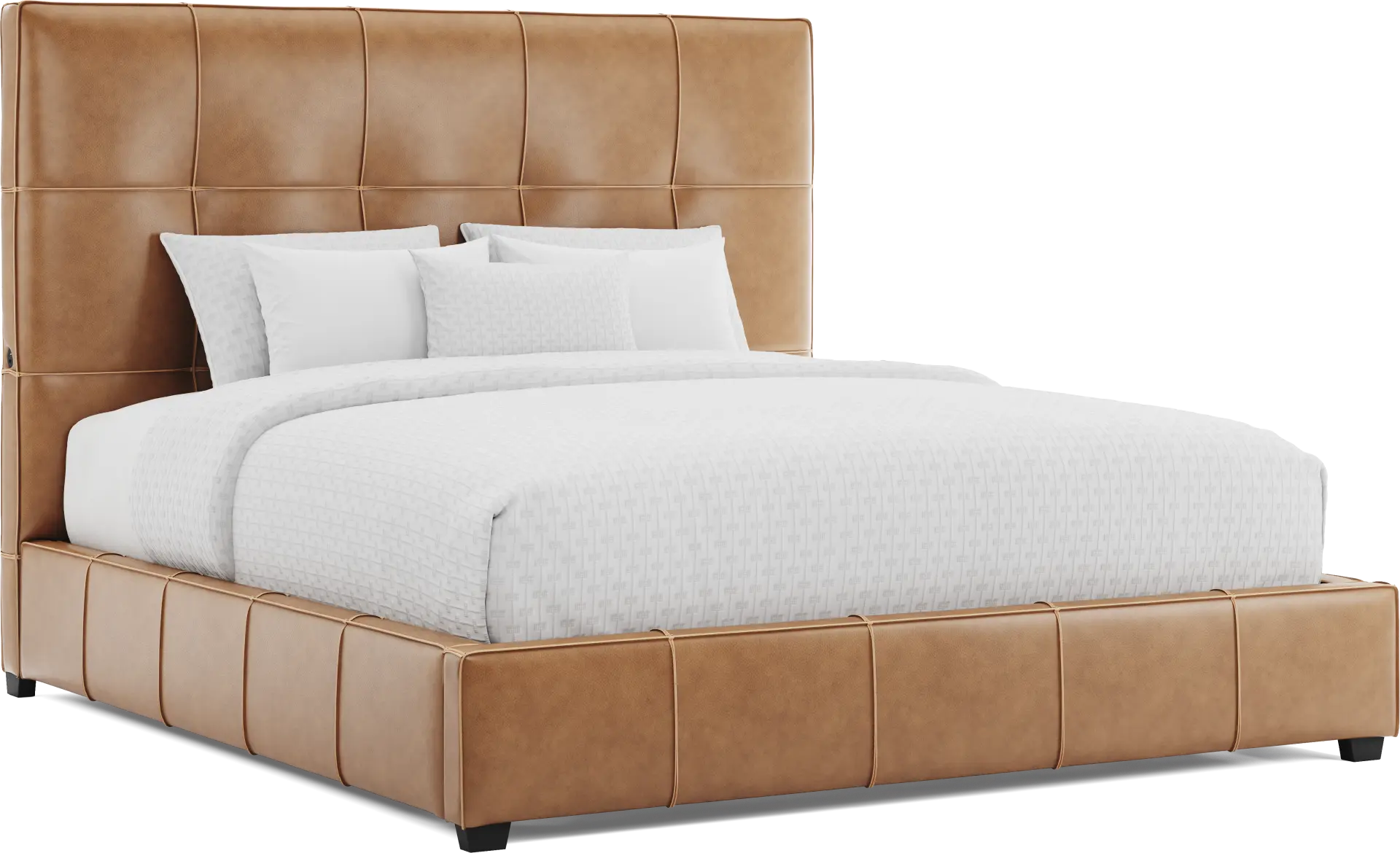 Giselle Camel Leather 3 Pc King Bed