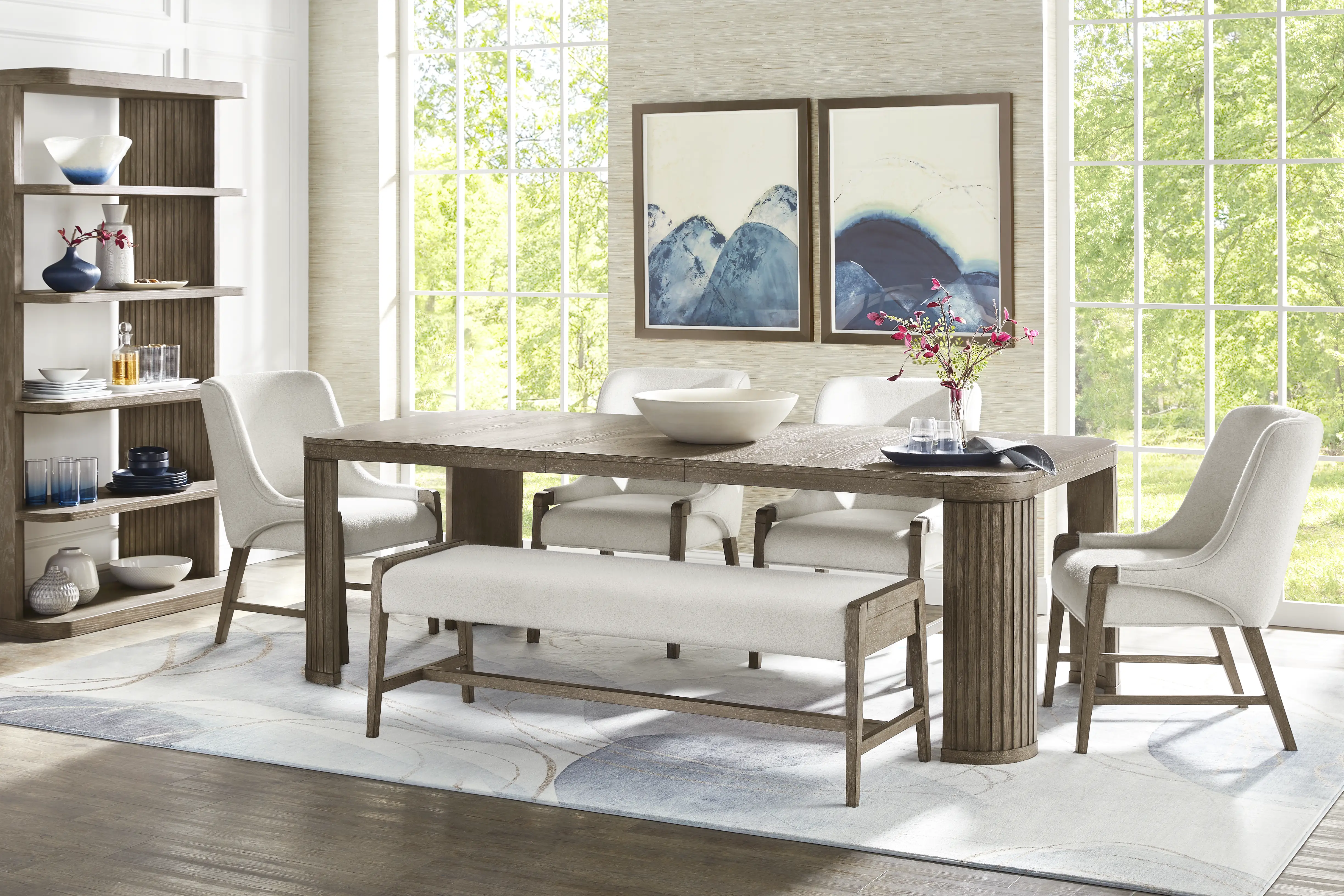 Sausalito Brown 6 Pc Dining Room with Bench - Thumbnail - Image 1