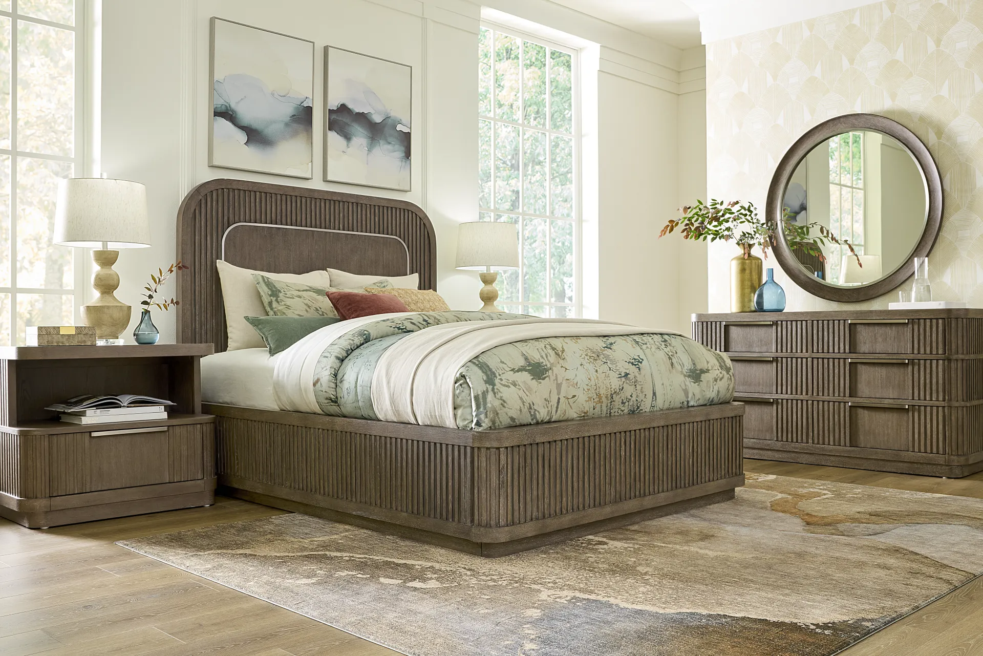 Sausalito Brown 3 Pc Queen Panel Bed - Image 1