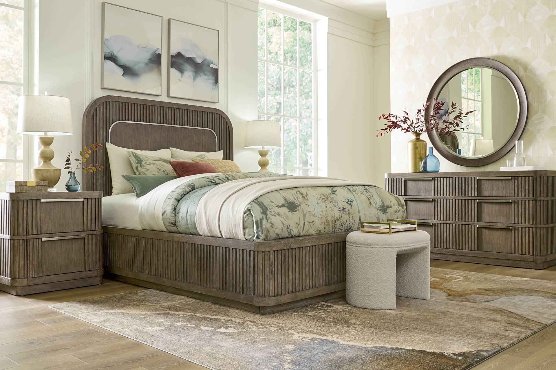 Sausalito Brown 7 Pc Queen Panel Bedroom full room