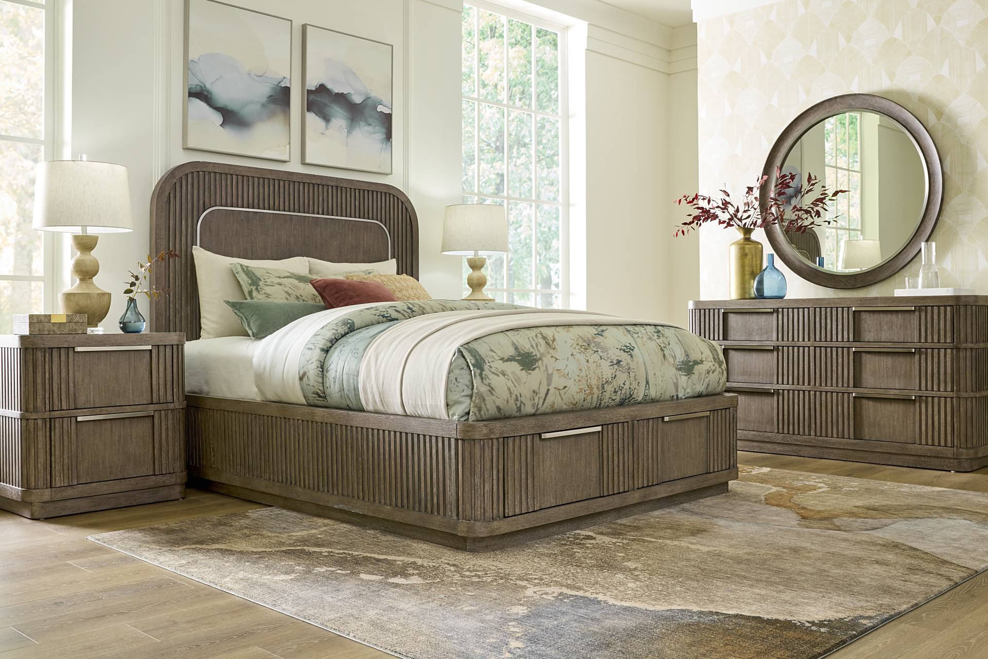 Sausalito Brown 5 Pc King Storage Bedroom full room