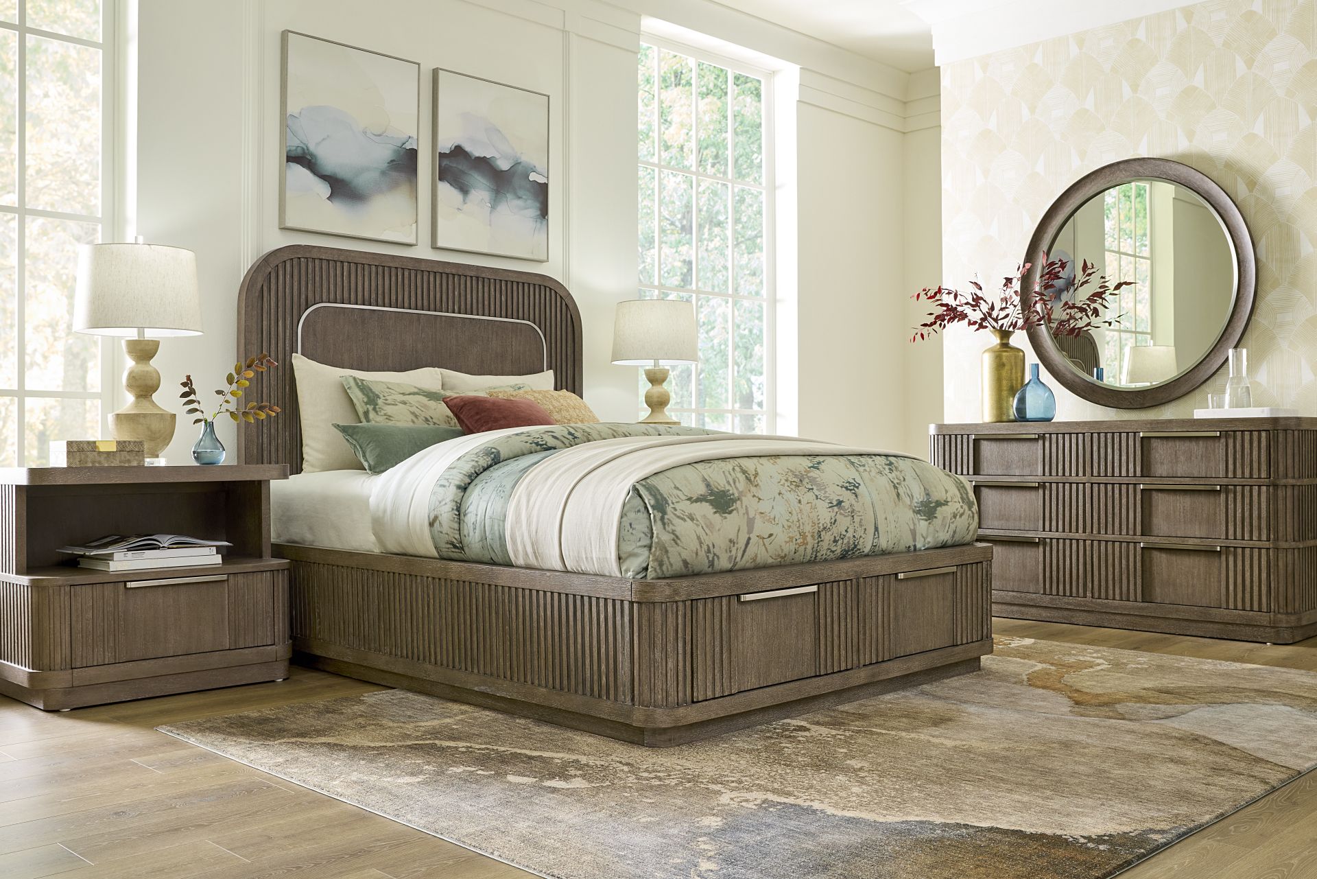 Sausalito Brown 7 Pc Queen Storage Bedroom - Image 1