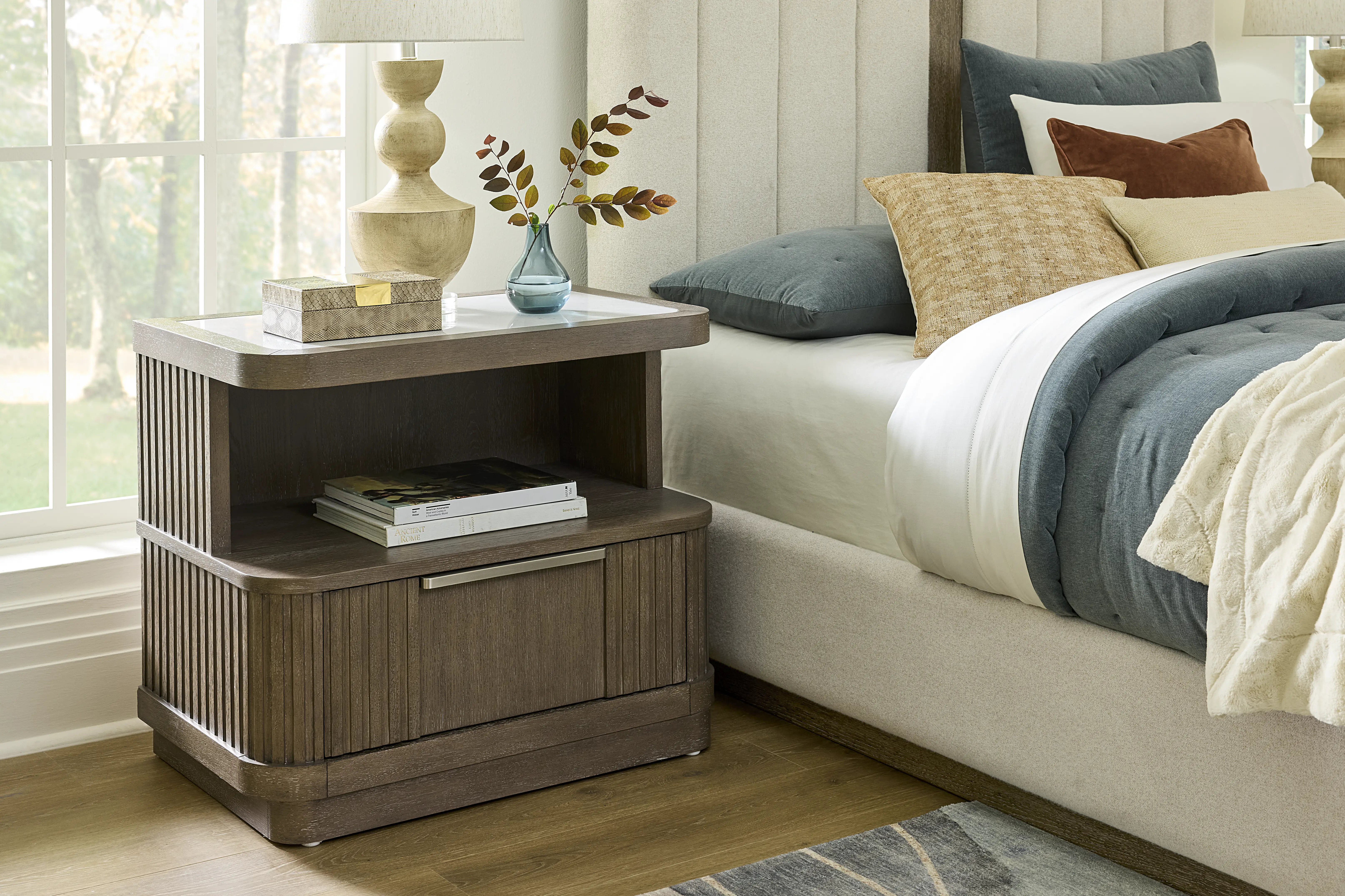 Sausalito Brown 1-Drawer Nightstand - Thumbnail - Image 2
