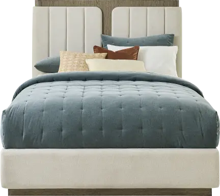 Sausalito Cream 3 Pc Queen Upholstered Bed