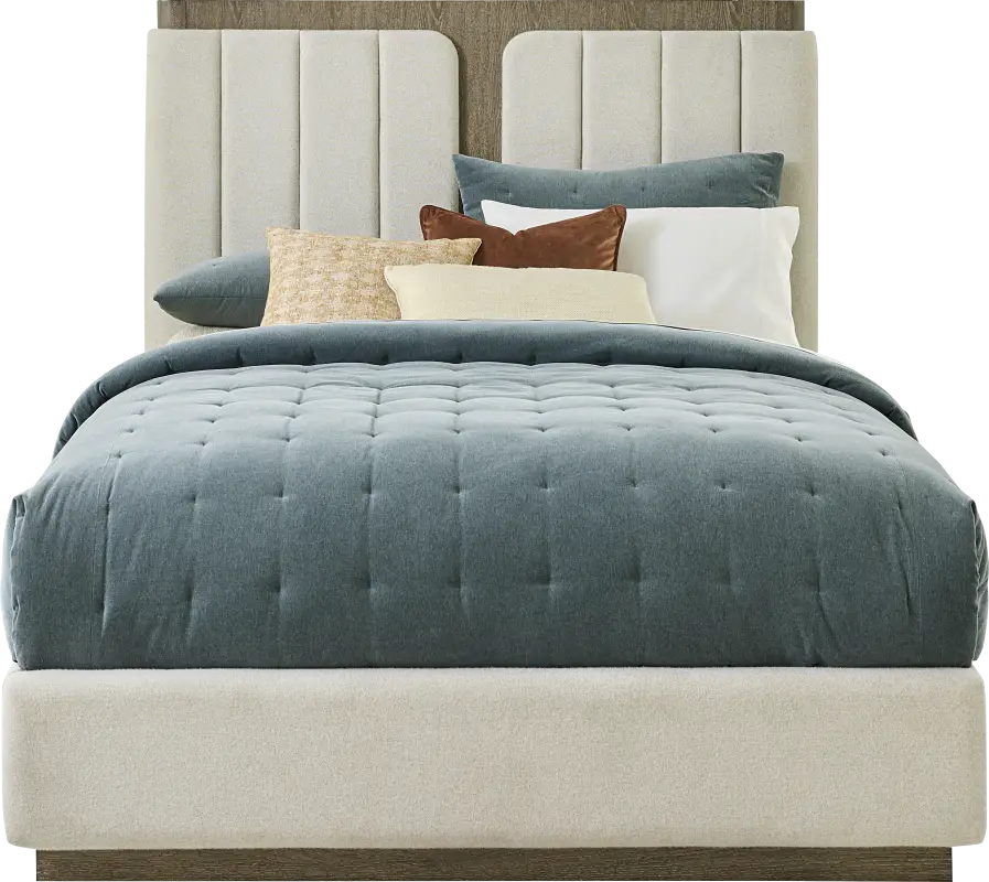 Sausalito Cream 3 Pc King Upholstered Bed