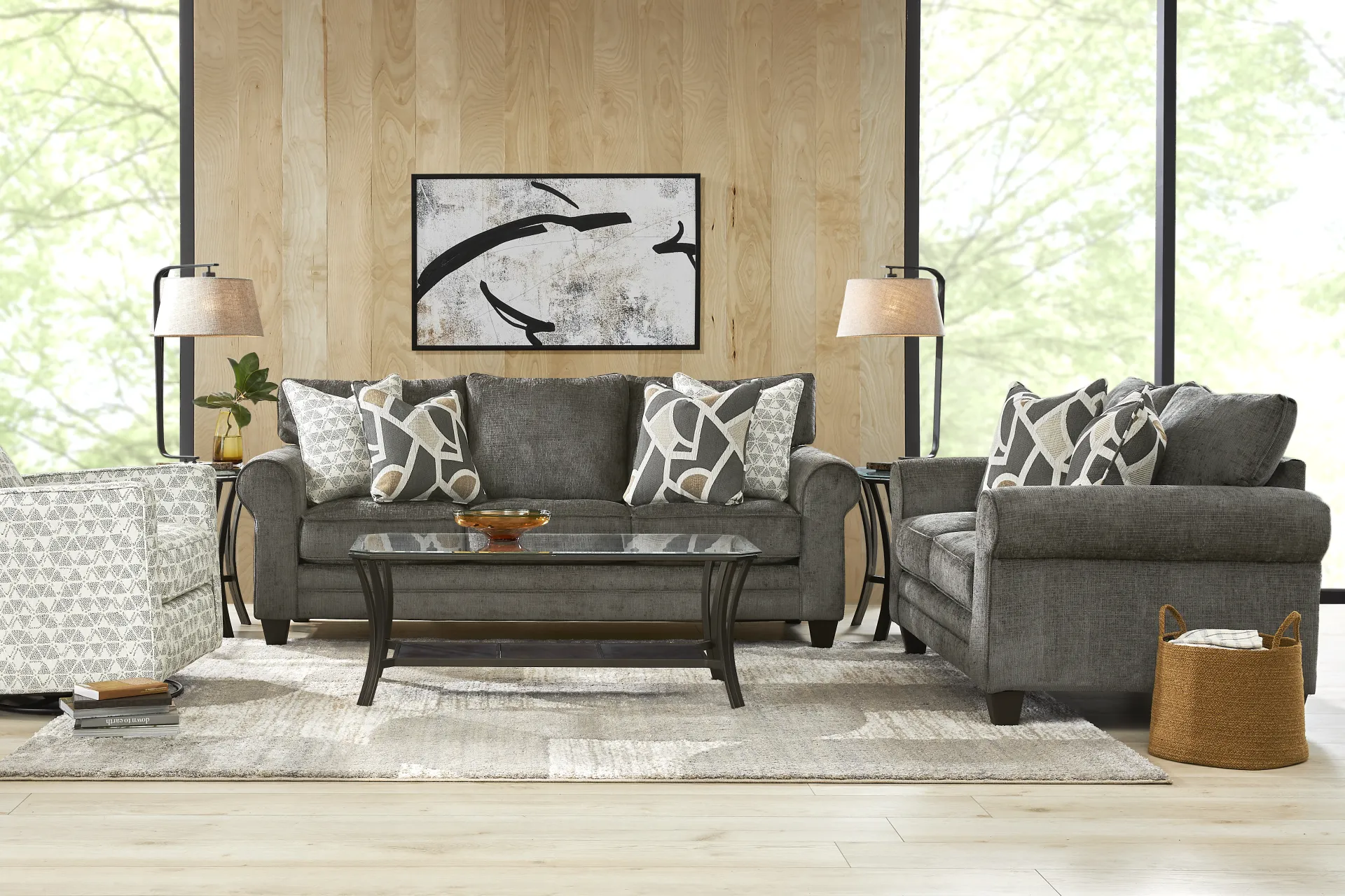 Salgado Charcoal Sofa - Image 1