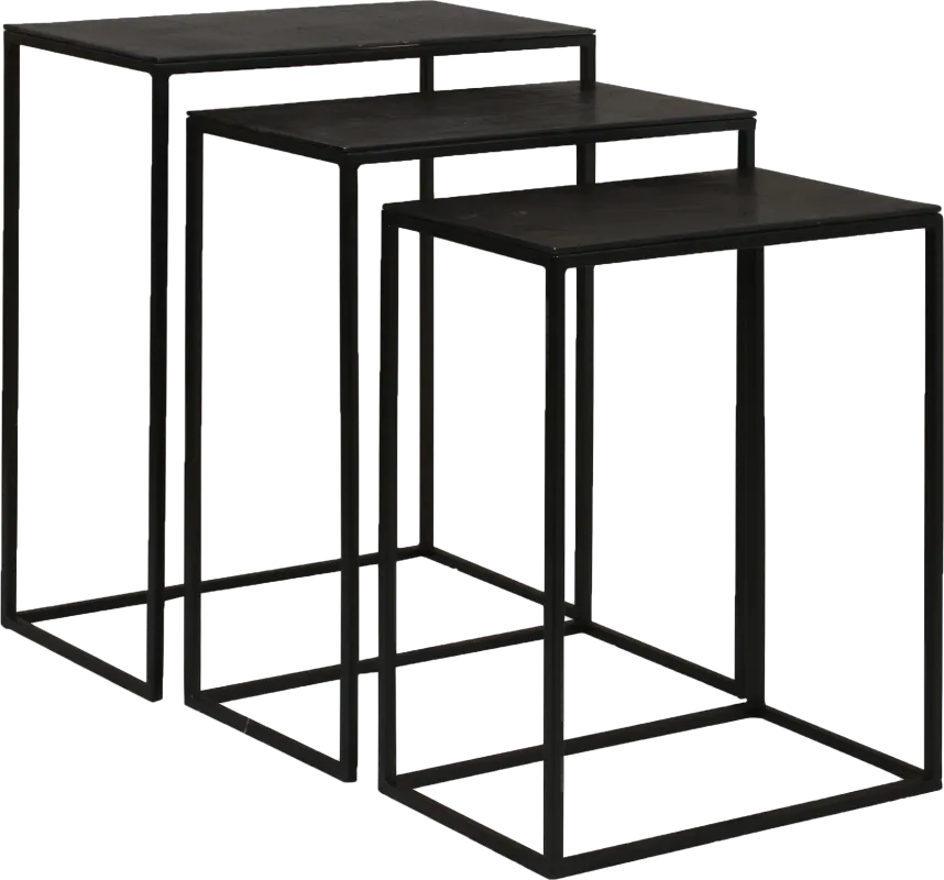 Norlake Black Nesting Tables, Set of 3