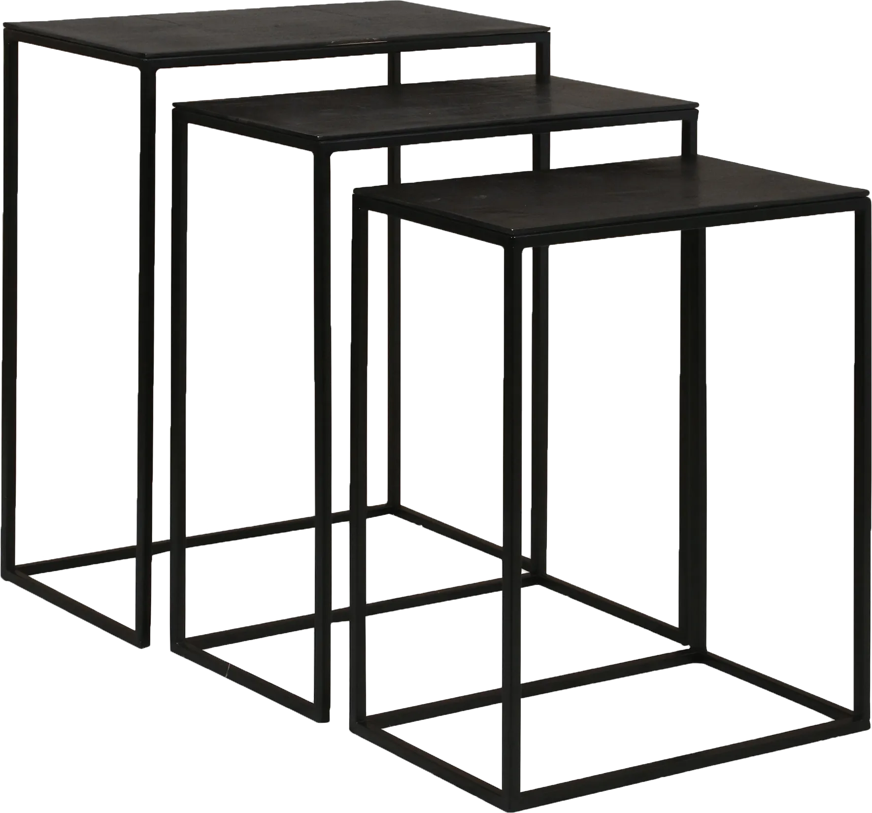 Norlake Black Nesting Tables, Set of 3 - Image 1