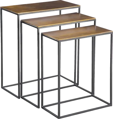 Norlake Brown Nesting Tables, Set of 3