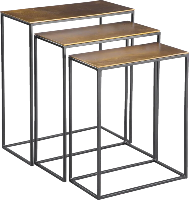 Norlake Brown Nesting Tables, Set of 3