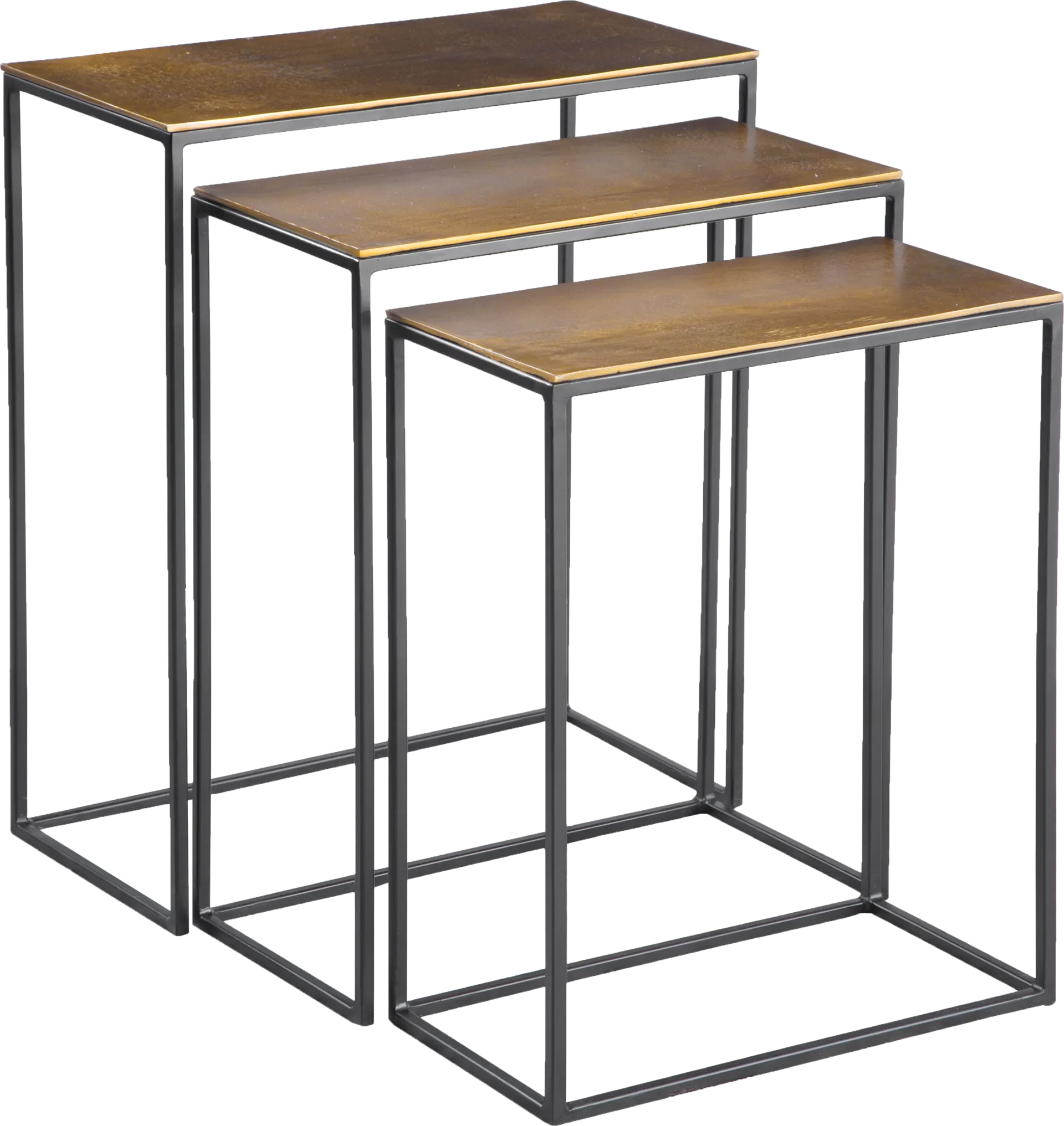 Norlake Brown Nesting Tables, Set of 3 - Image 1