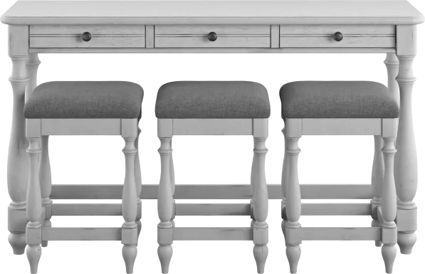 Leoli White Bar Table with Stools