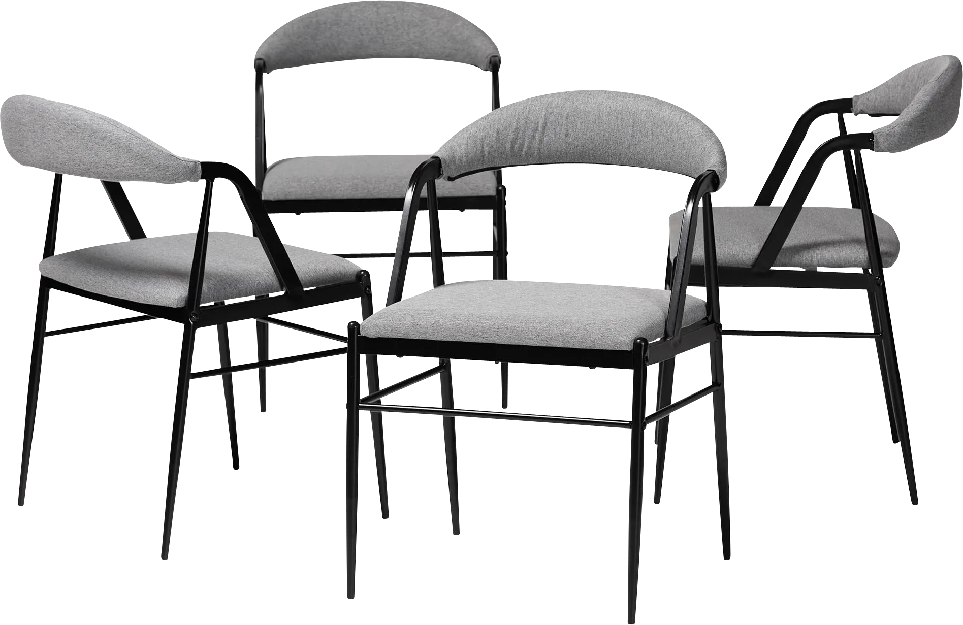 Burgandy Gray Dining Chair, Set of 4 - Image 1