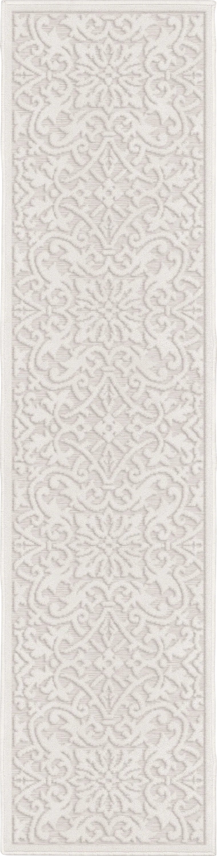 Mizuki Off-White 1'11 x 7'6 Indoor/Outdoor Runner Rug - Image 1