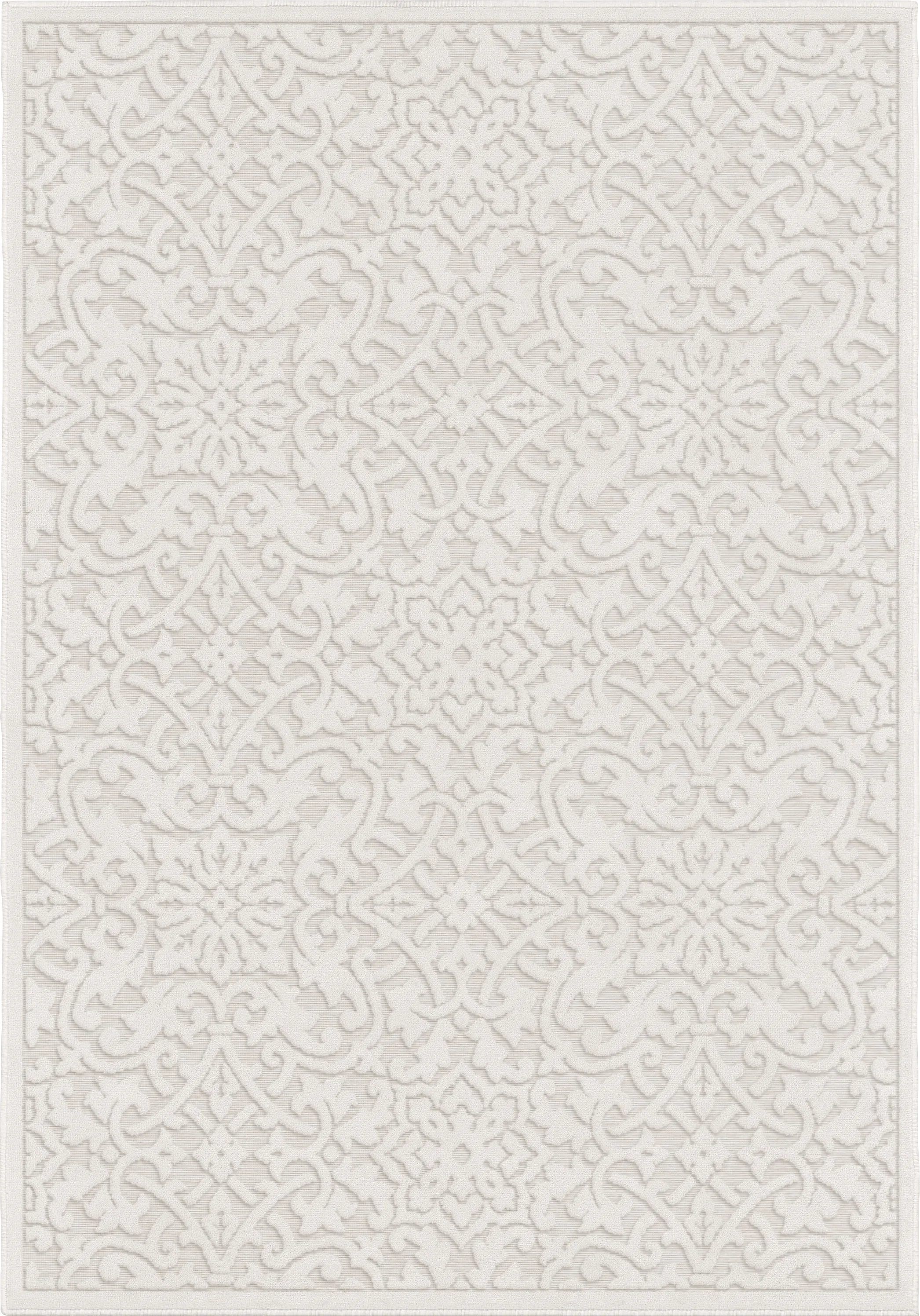 Mizuki Off-White 5'2 x 7'6 Indoor/Outdoor Rug - Thumbnail - Image 1