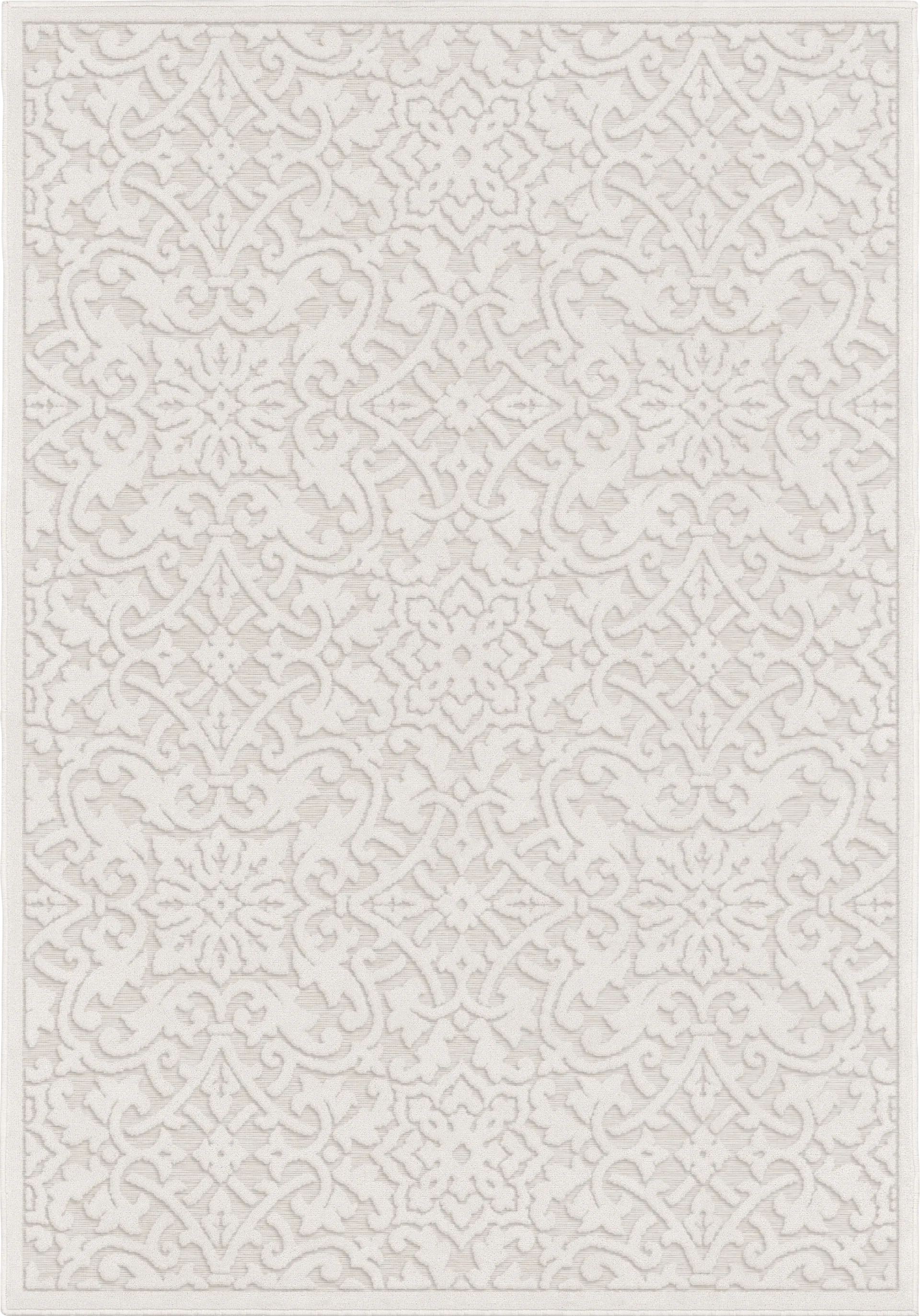 Mizuki Off-White 5'2 x 7'6 Indoor/Outdoor Rug - Image 1