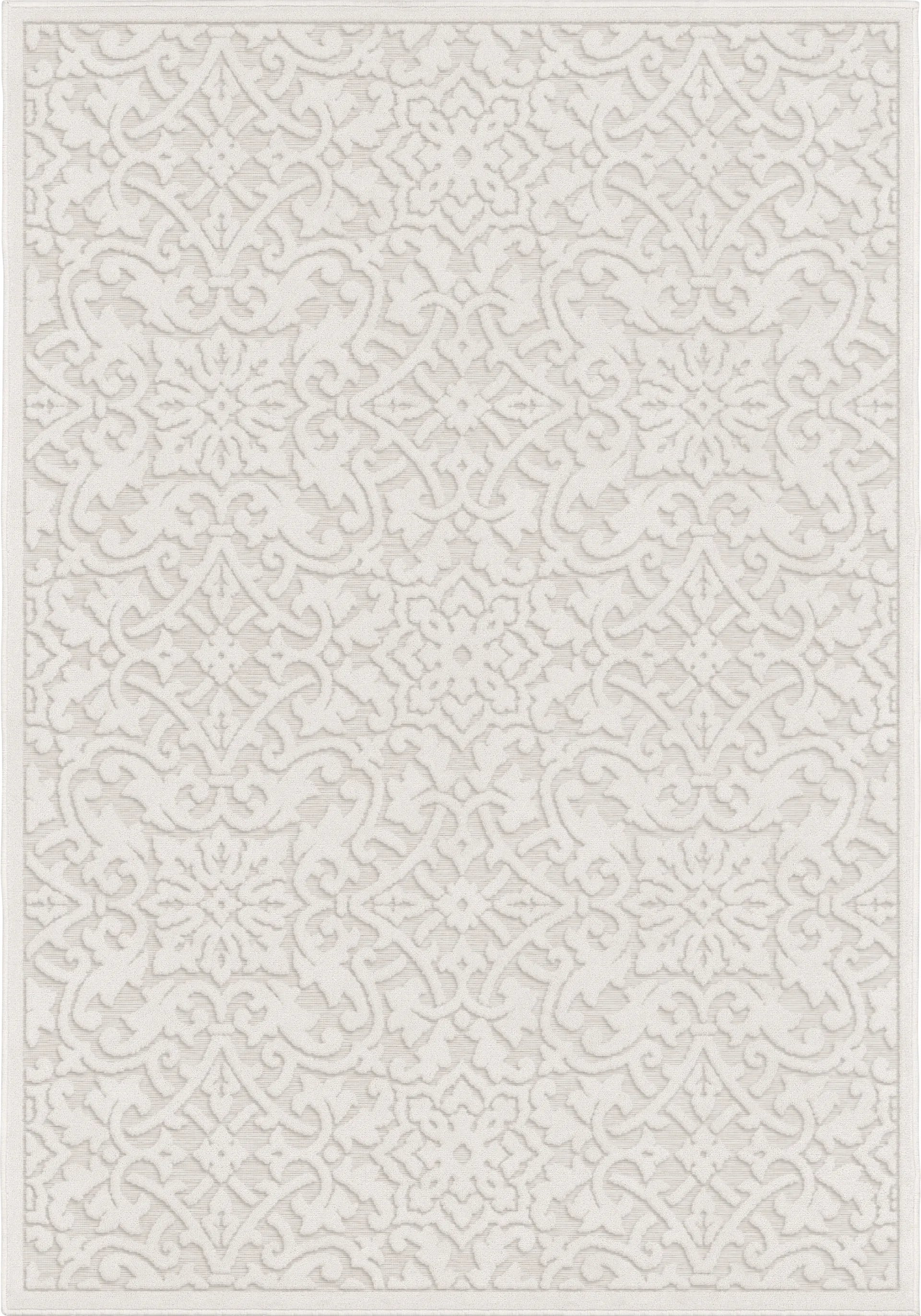 Mizuki Off-White 7'9 x 10'10 Indoor/Outdoor Rug - Image 1