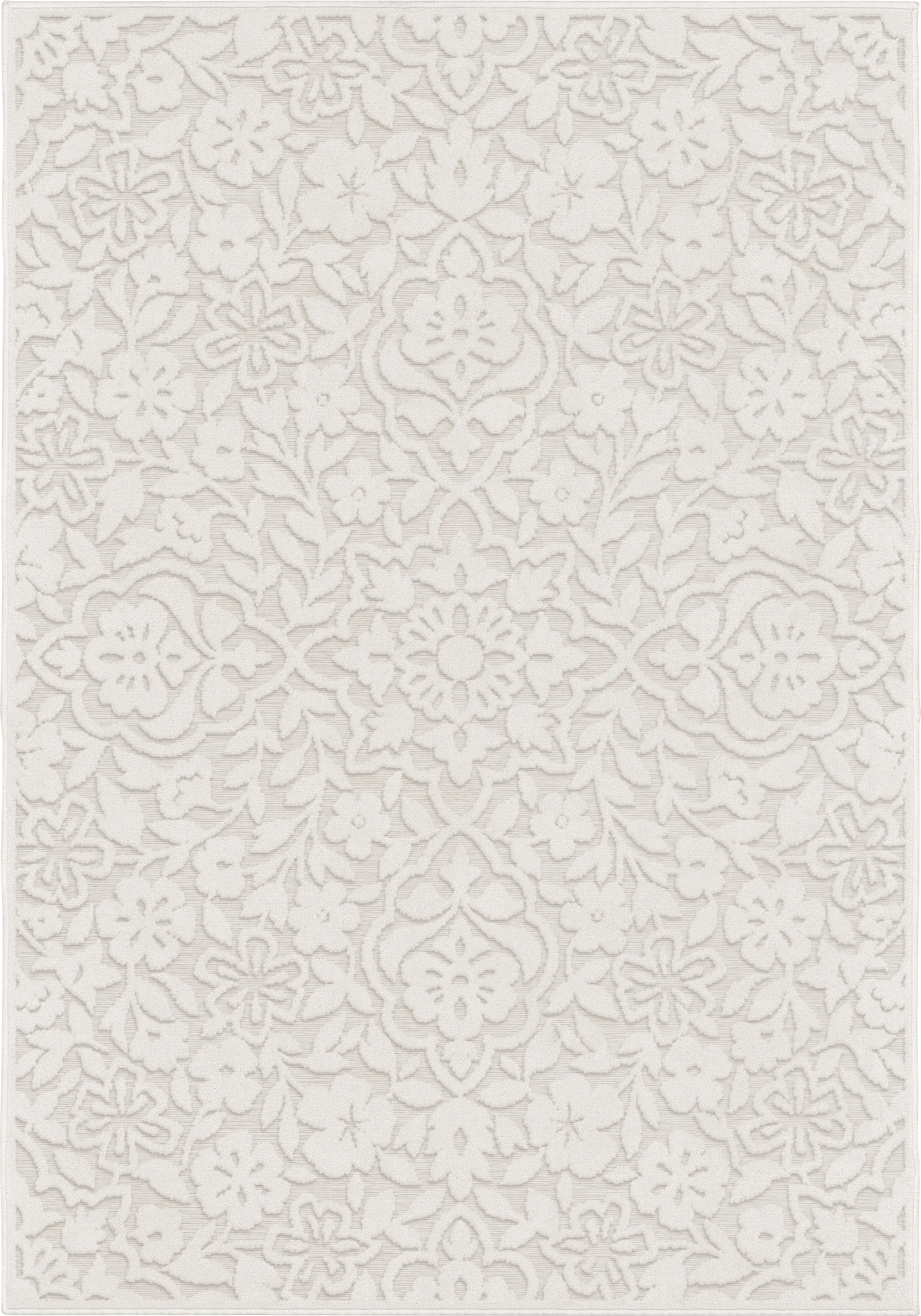 Jasvir Off-White 5'2 x 7'6 Indoor/Outdoor Rug - Thumbnail - Image 1