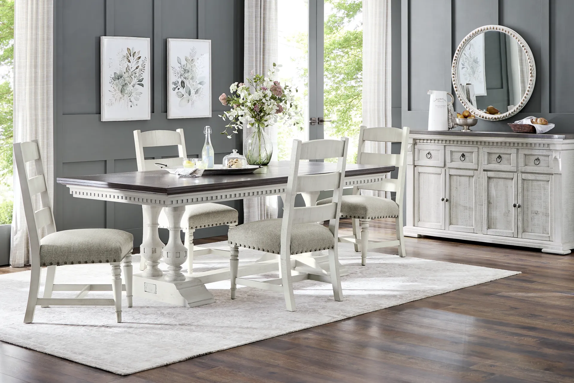 Crestwell Manor White 85 in. Dining Table - Image 1