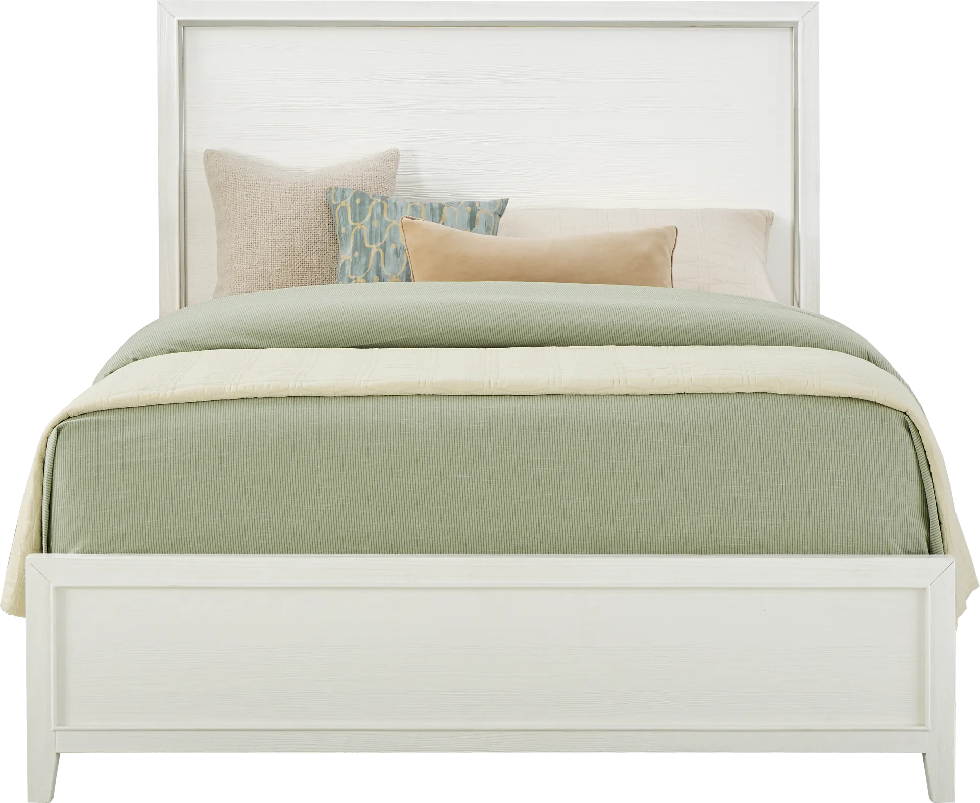 Aruba White 3 Pc Queen Panel Bed - Image 2