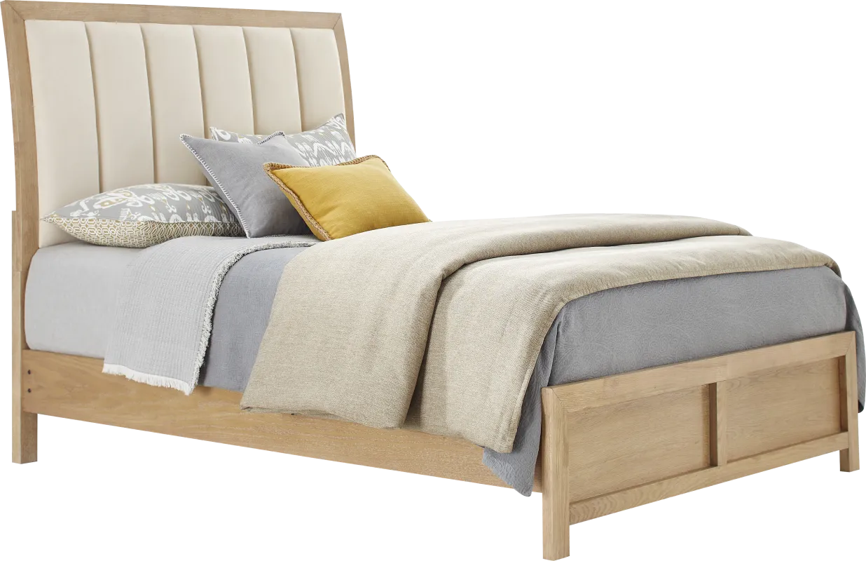 3 pc queen upholstered sleigh bed