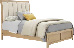3 pc queen upholstered sleigh bed