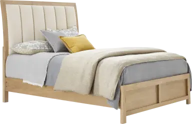 3 pc queen upholstered sleigh bed