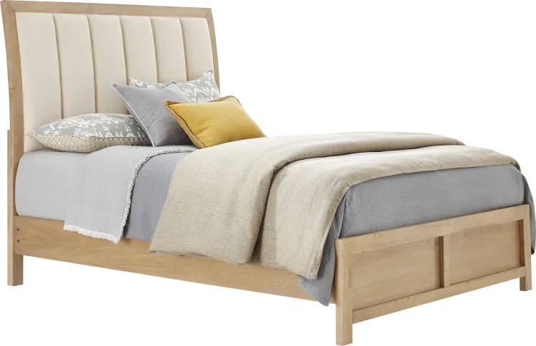 3 pc queen upholstered sleigh bed