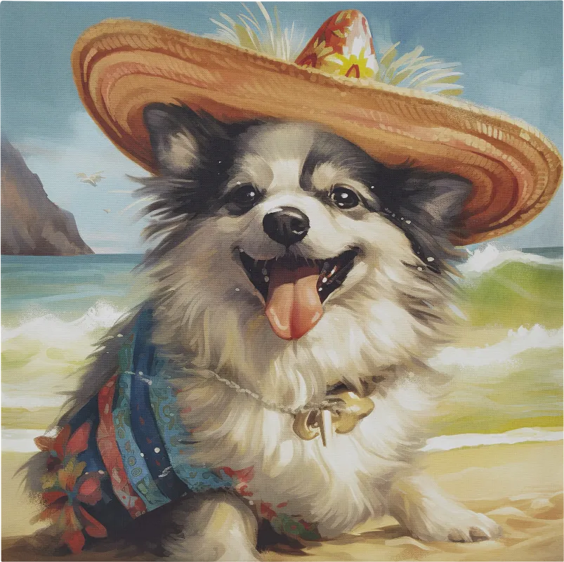 Chihuahua In A Hat Blue Wall Decor