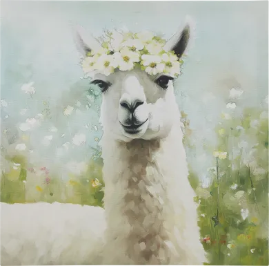 Flower Llama Green Wall Decor