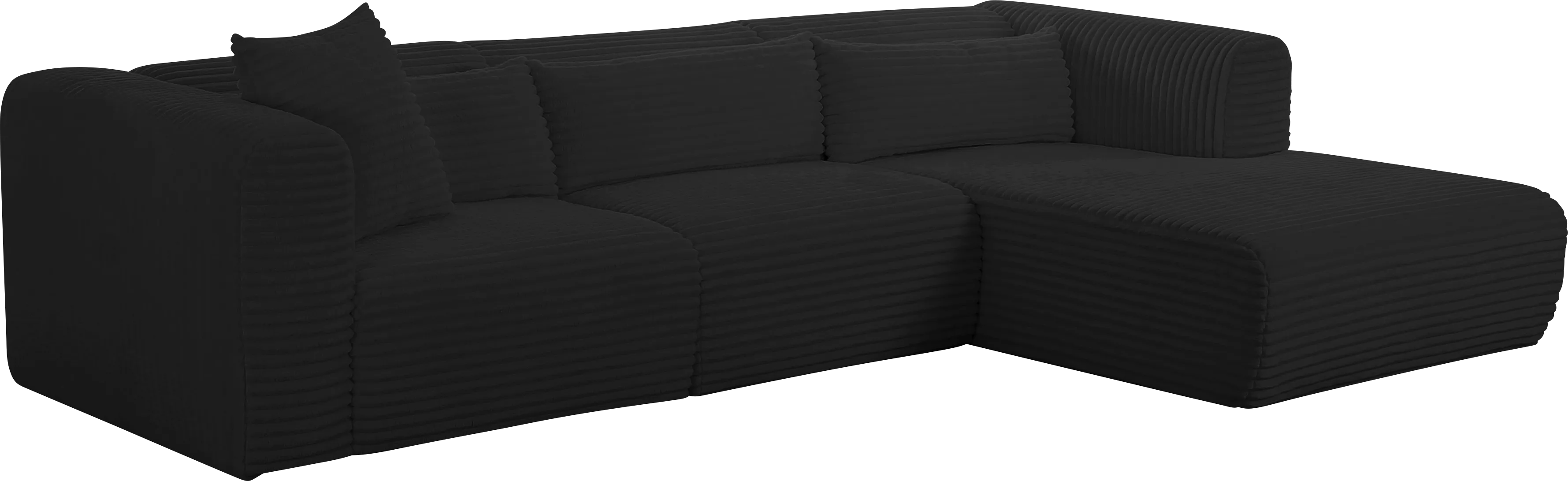 Cableswynd Black 3 Pc Right Arm Chaise Sectional - Thumbnail - Image 1