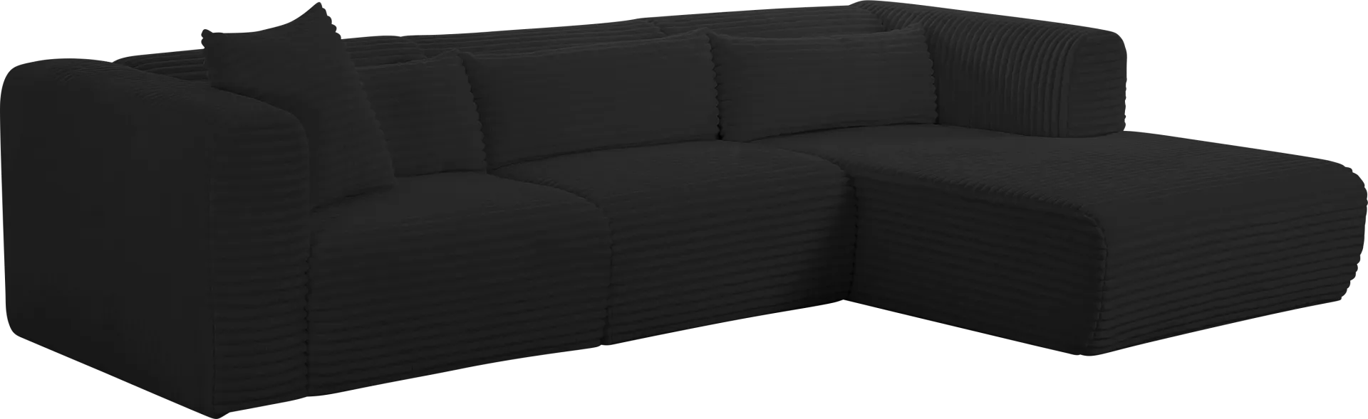 Cableswynd Black 3 Pc Right Arm Chaise Sectional