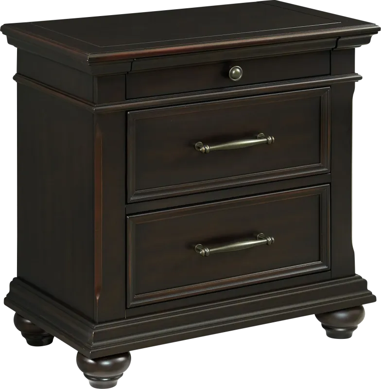 Goodpasture Black Nightstand with USB
