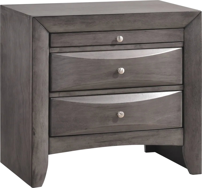 Jimspaces Gray Nightstand