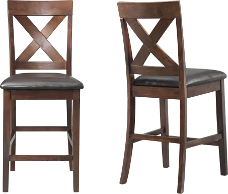 Petalbite Espresso Counter Height Stool, Set of 2
