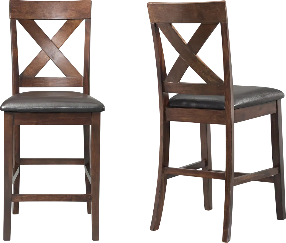 Petalbite Espresso Counter Height Stool, Set of 2