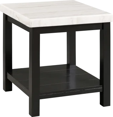 Flowerbank White End Table