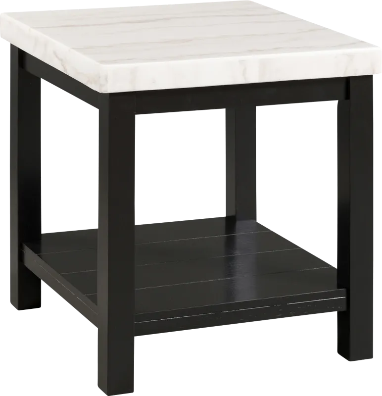 Flowerbank White End Table