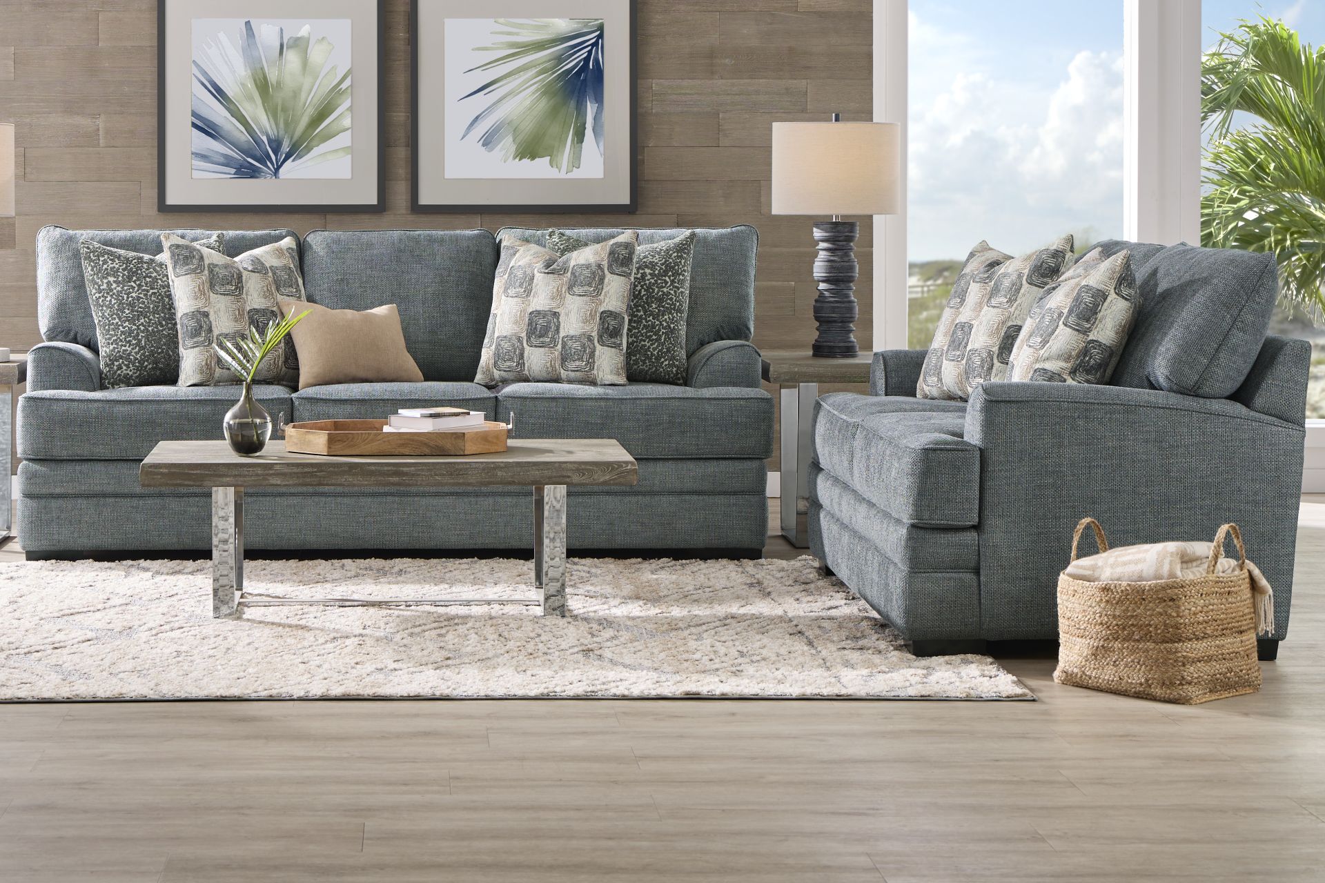 Arbour Hill Marine 7 Pc Living Room with Gel Foam Sleeper Sofa - Image 1